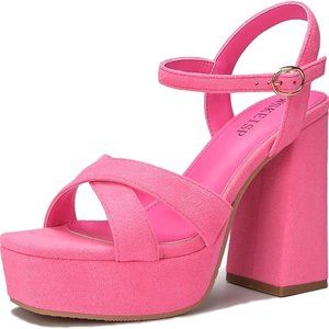 WSKEISP Platform Heels for Women Chunky High Heel Sandals Ankle Strap Fashion Se